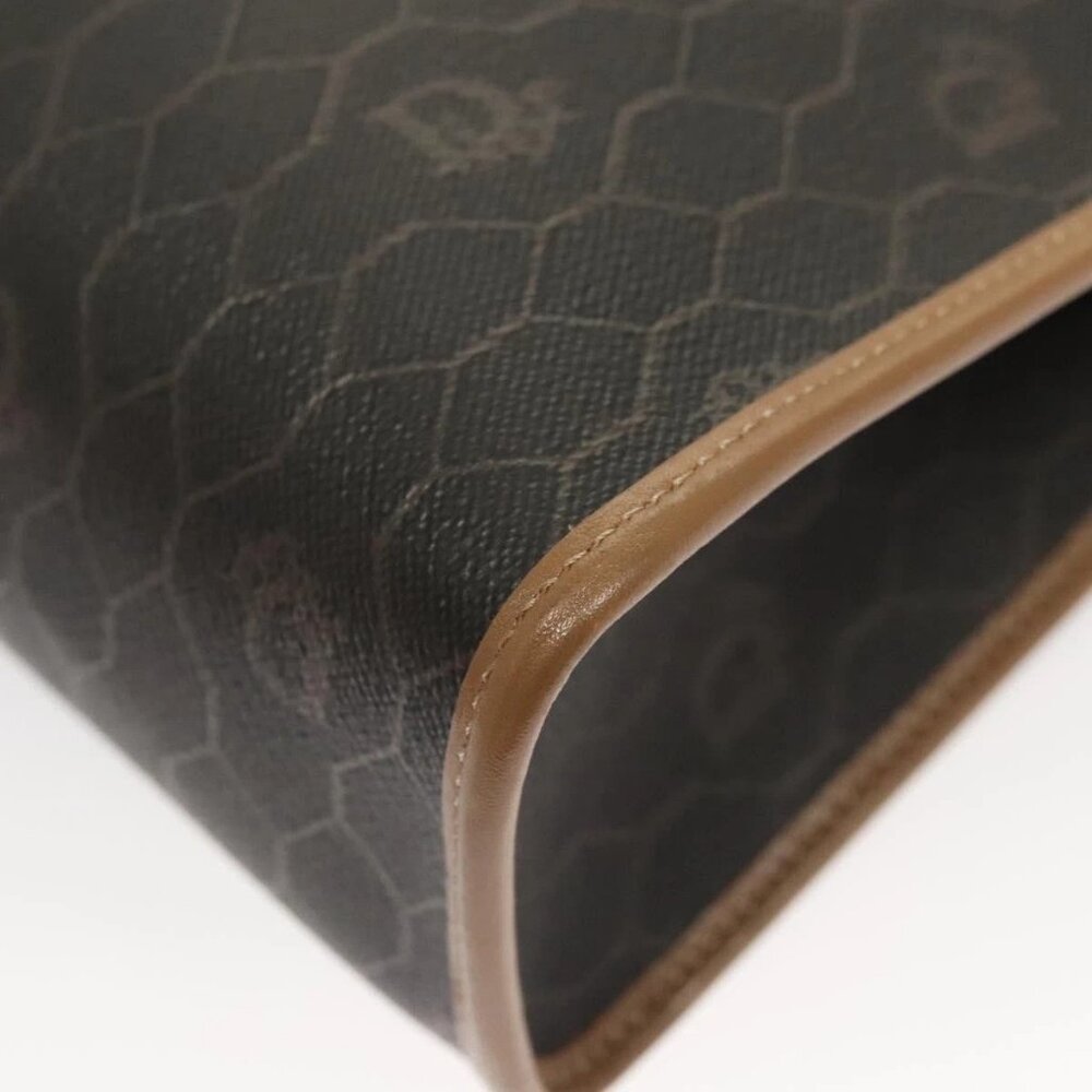 Christian Dior Honeycomb Canvas Clutch Bag PVC Black Auth BA2650 - Picture 5 of 16